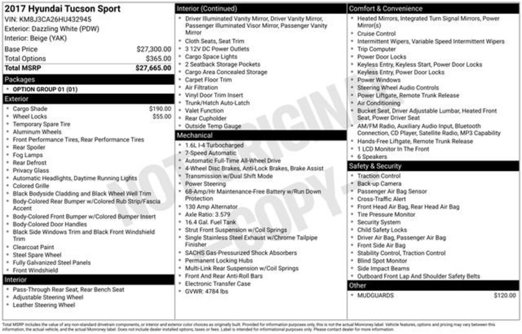 Used 2017 Hyundai Tucson Sport SUV