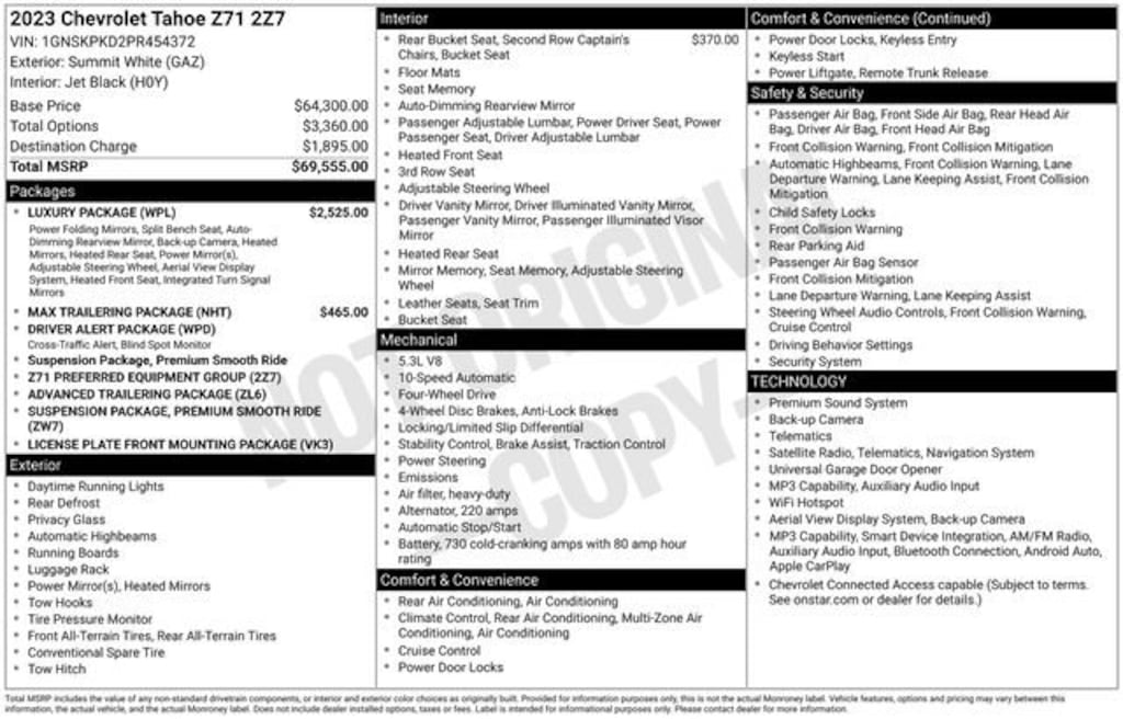 Used 2023 Chevrolet Tahoe Z71 SUV