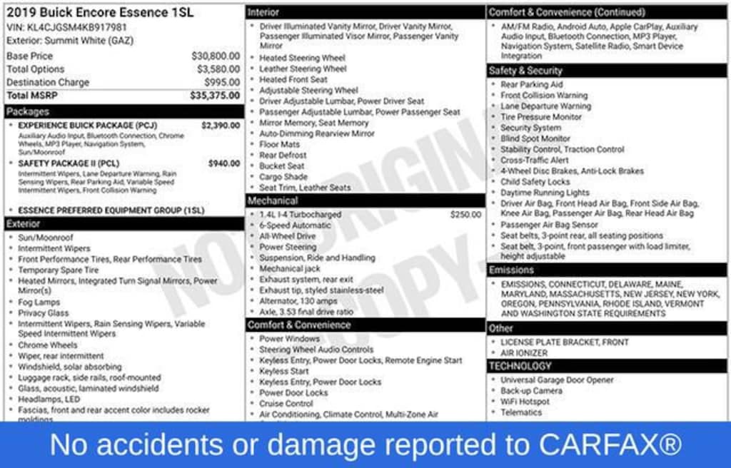 Used 2019 Buick Encore Essence SUV