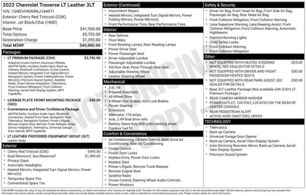 Used 2022 Chevrolet Traverse LT Leather SUV