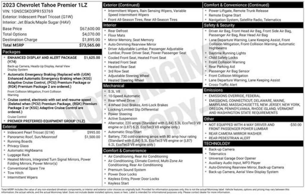 Used 2023 Chevrolet Tahoe Premier SUV