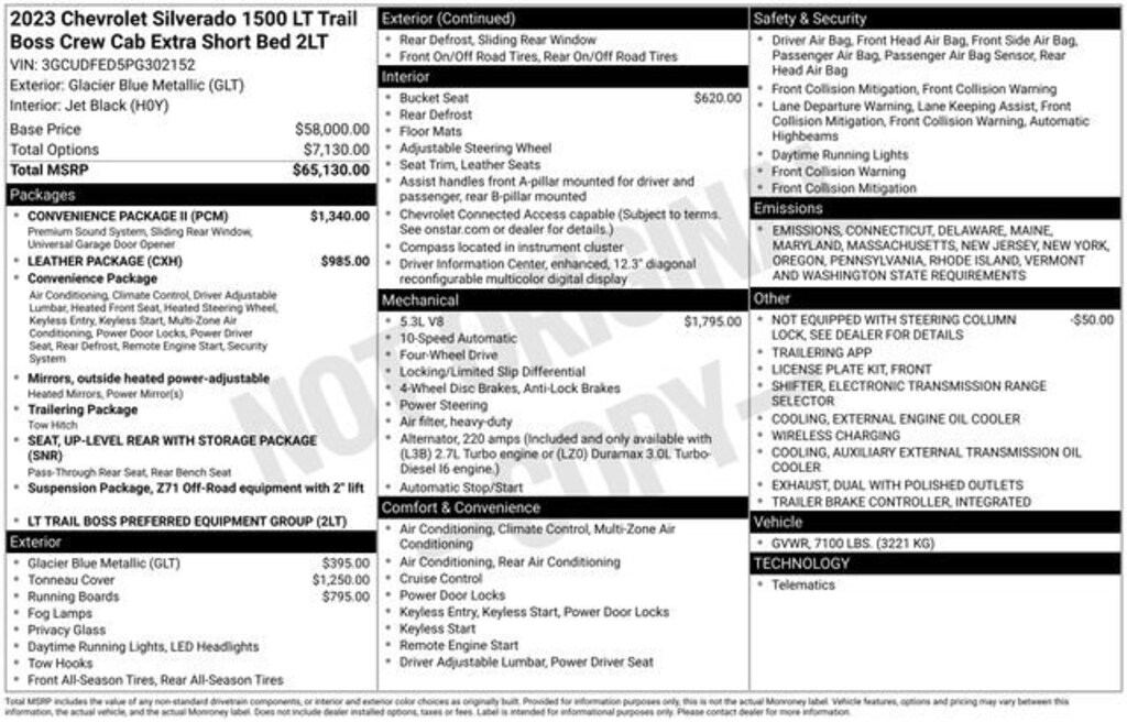 New 2023 Chevrolet Silverado 1500 LT Trail Boss Truck Crew Cab