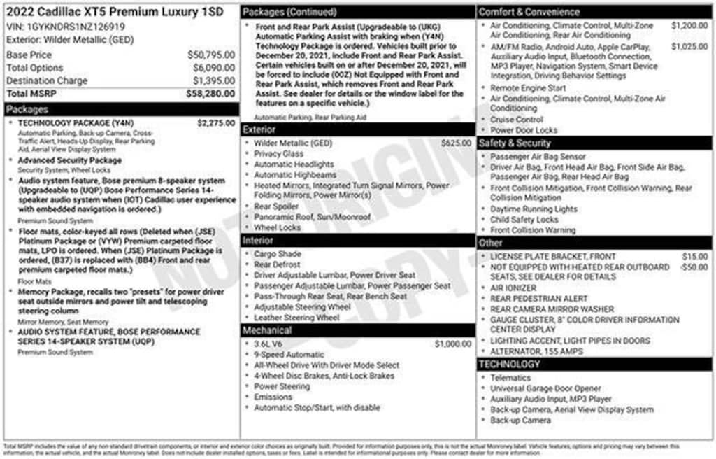 Used 2022 CADILLAC XT5 Premium Luxury SUV