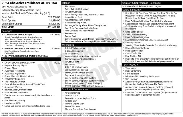 Used 2024 Chevrolet Trailblazer Activ SUV