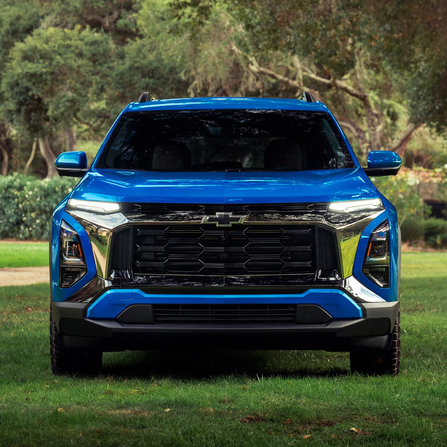 Blue 2026 Chevy Equinox compact SUV, front view