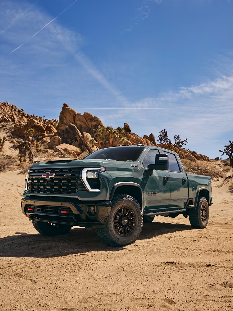 Chevy Silverado ZR2 off-road package driving on dirt