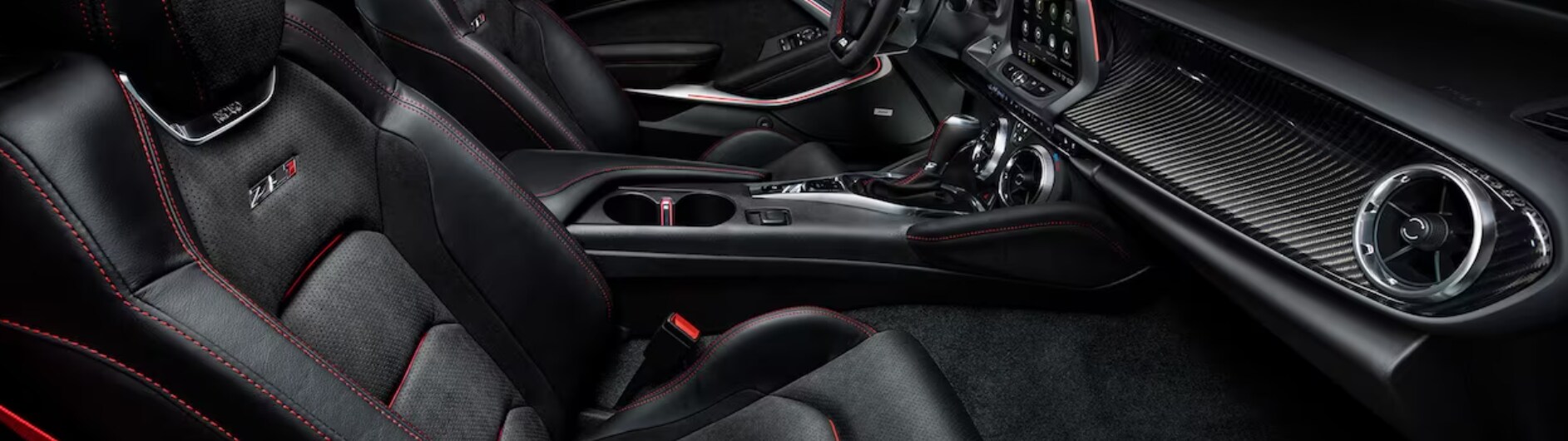 A view of the cabin and seating of a 2023 Chevy Camaro