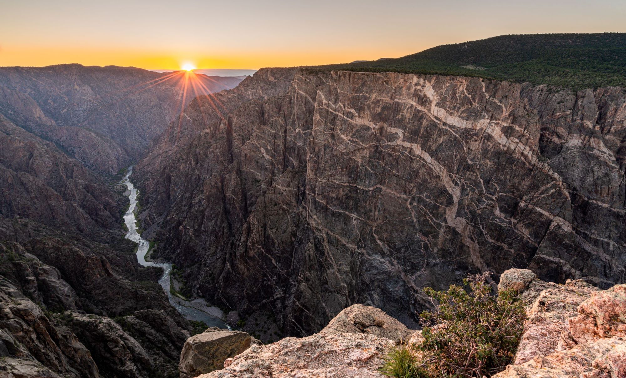 A view of the Painted Wall inside the Black Canyon of the Gunnison.