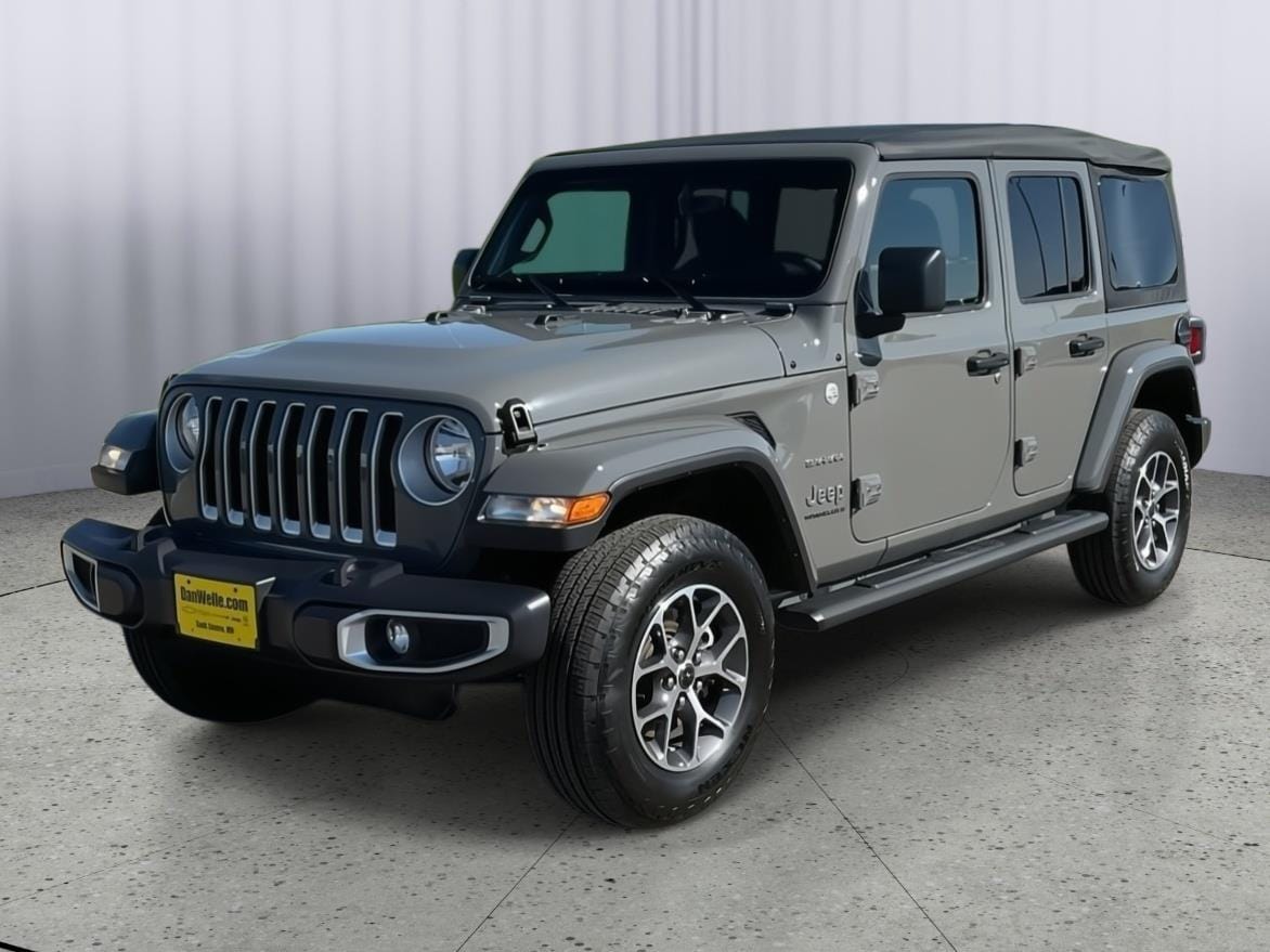 Used 2023 Jeep Wrangler 4-Door Sahara with VIN 1C4HJXEG0PW674641 for sale in Sauk Centre, Minnesota