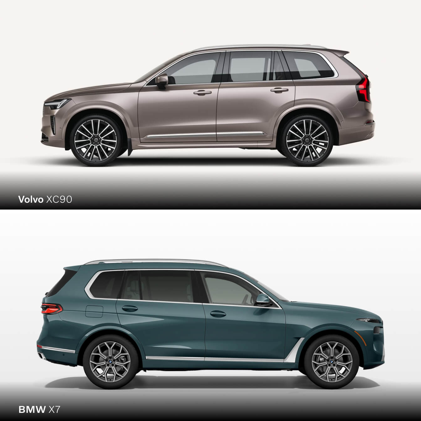 BMW X7 vs. Volvo XC90 Dimensions