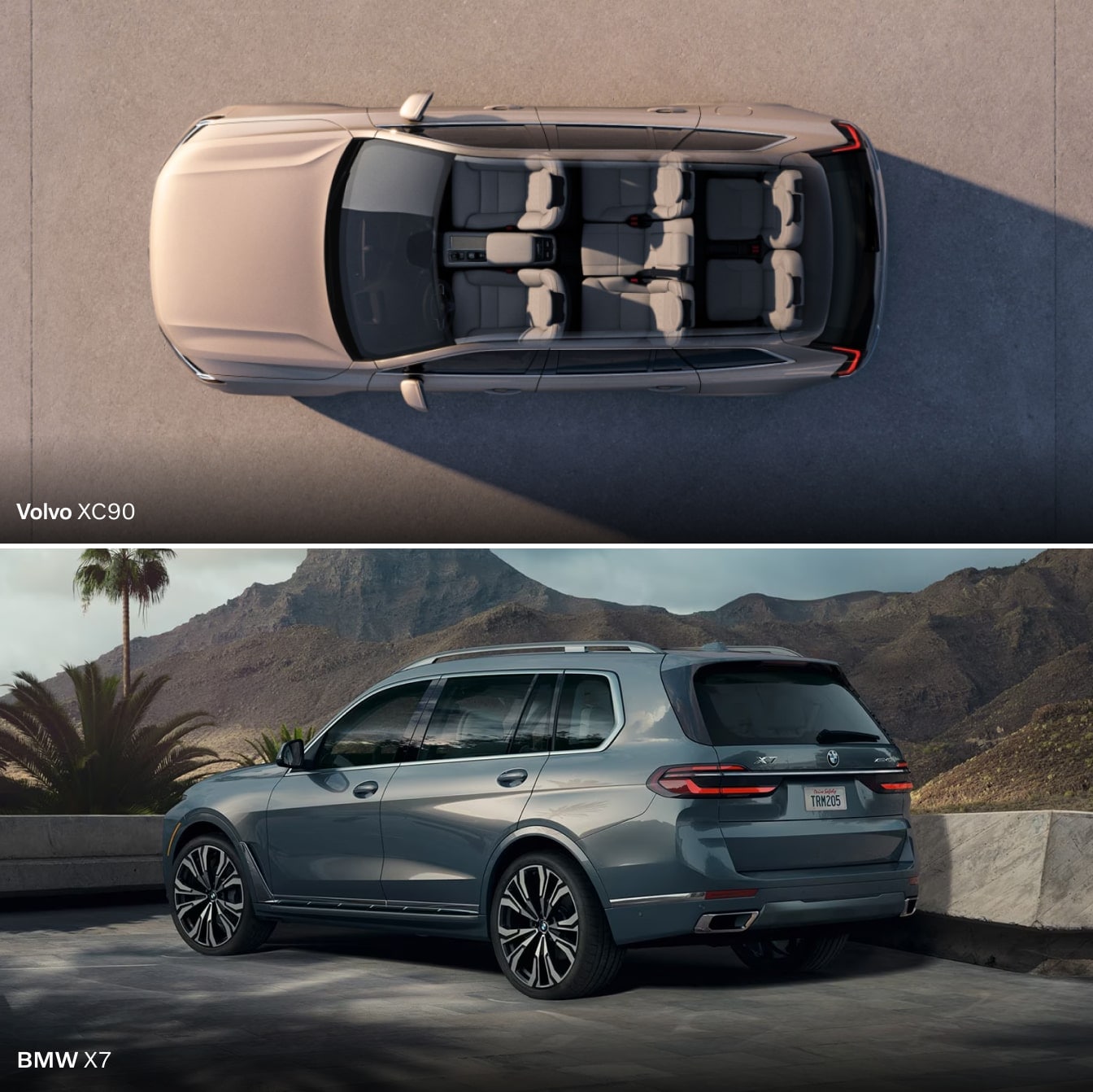 BMW X7 vs. Volvo XC90 Dimensions