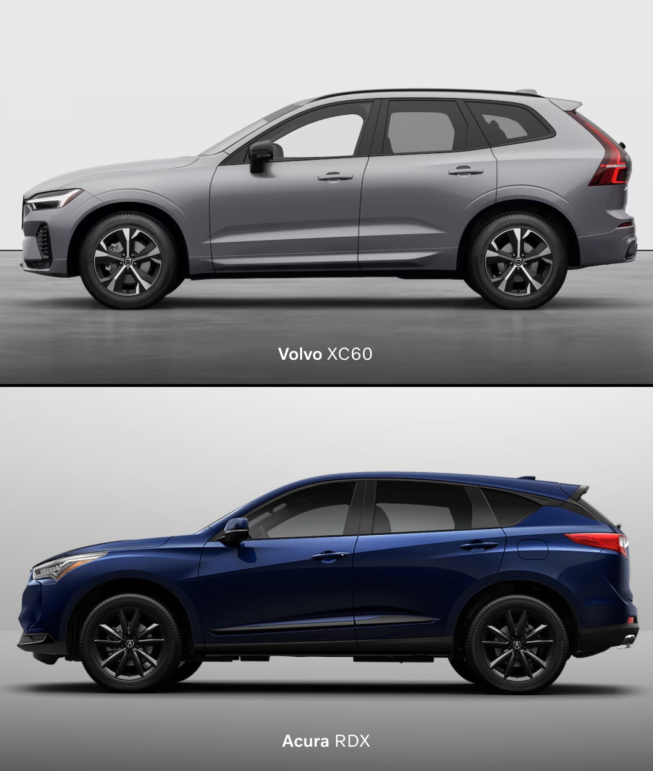 Volvo XC60 vs. Acura RDX: Dimensions