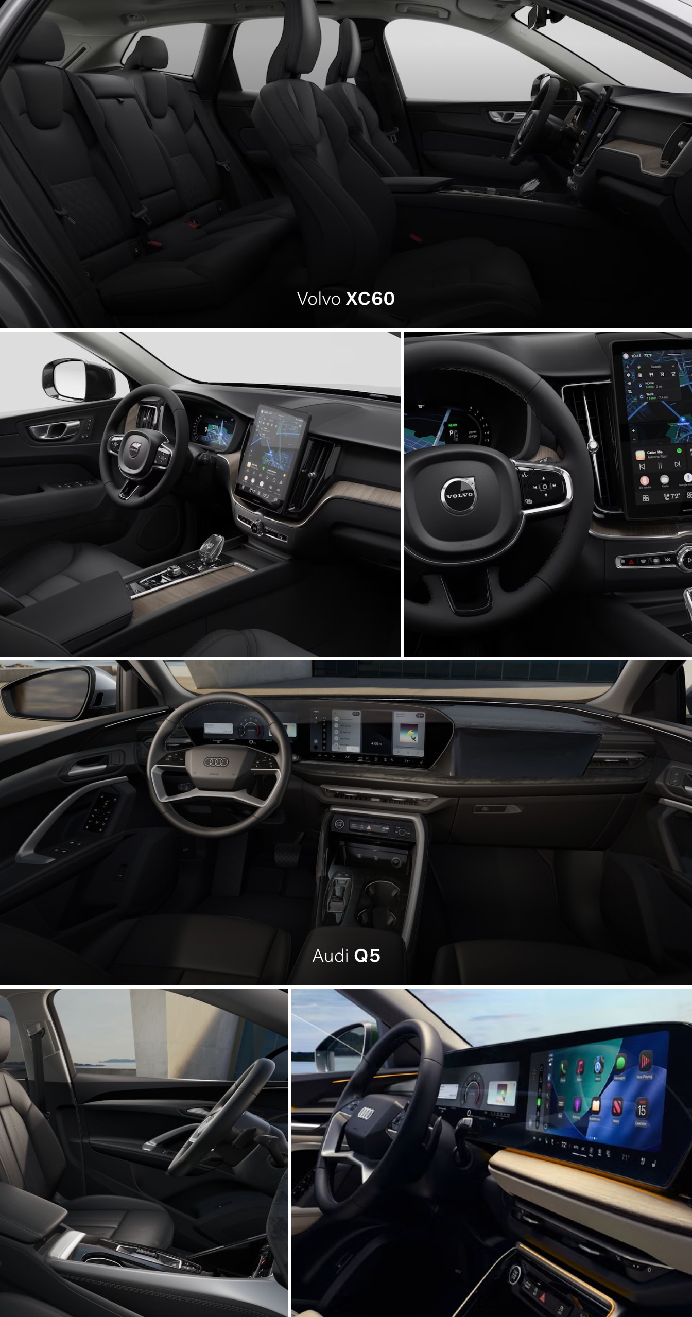 2026 Volvo XC60 vs. Audi Q5 interior comparison