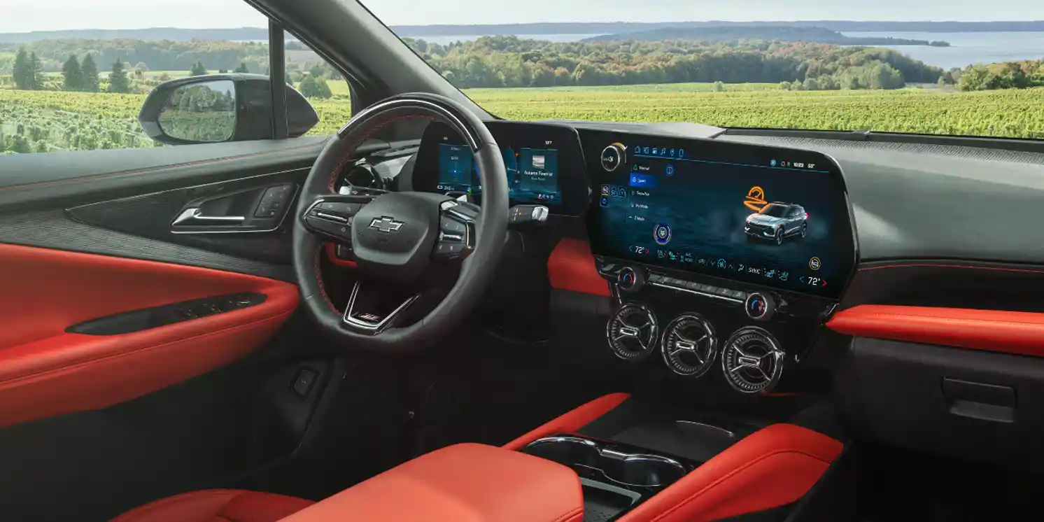 2026 Chevy Blazer EV interior dashboard and 17.7 inch touchscreen at Dave Gill Chevrolet Columbus Ohio