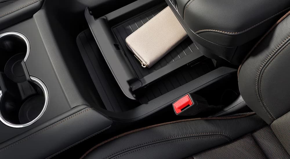 The center console in a 2024 Chevy Tahoe is shown.