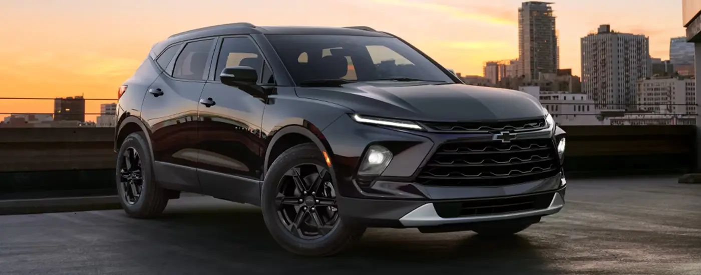 Night view of the 2026 Chevy Blazer driving - buy one now at Dave Gill Chevy