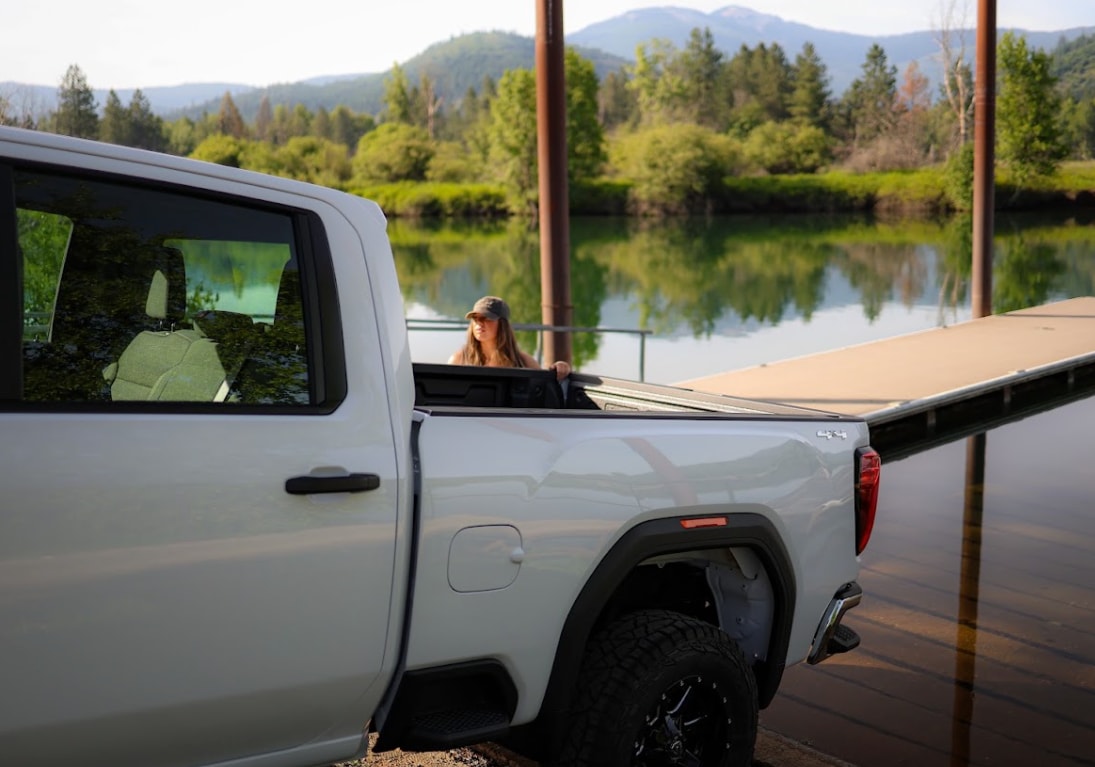 GMC 2500 HD truck owner with a customized pickup in winter weather