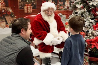 Santa with two kids