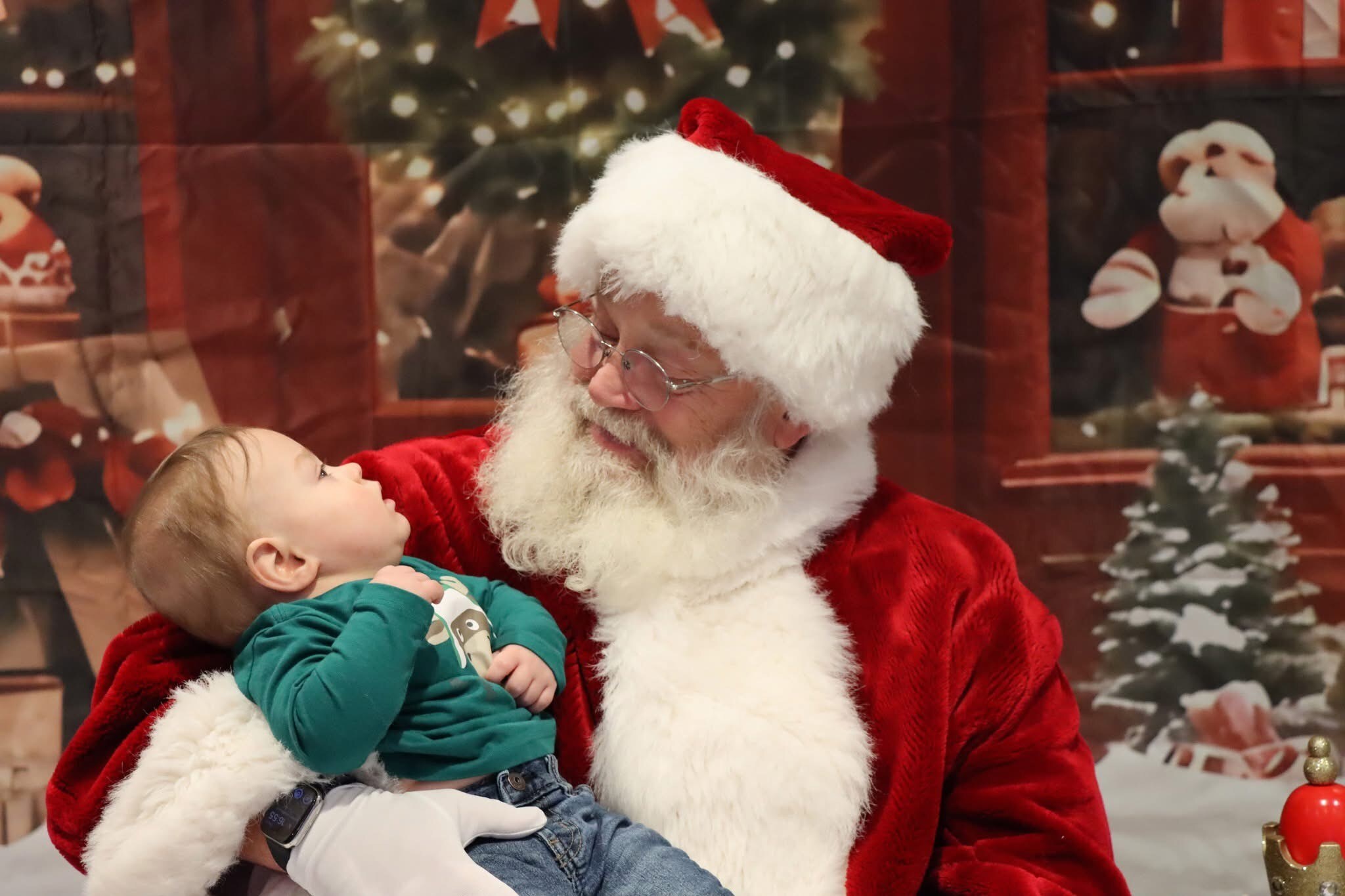 Santa with two kids
