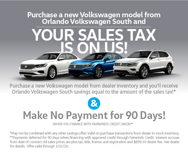 We'll Pay Your Sales Tax! Orlando VW South