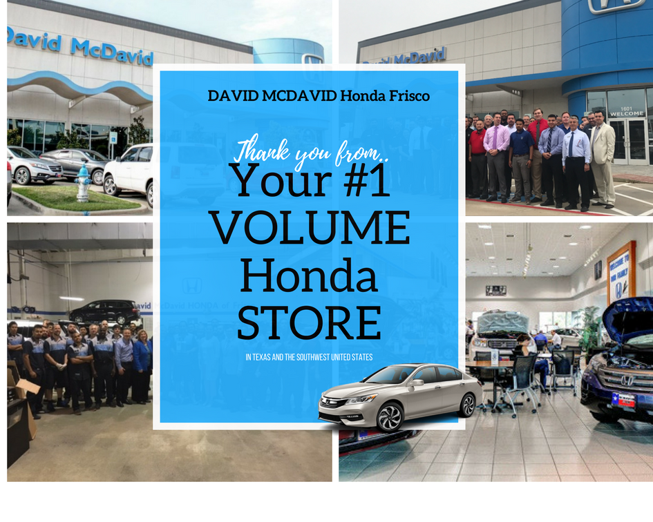 We Are Your 1 Volume Honda Store David Mcdavid Honda Of Frisco