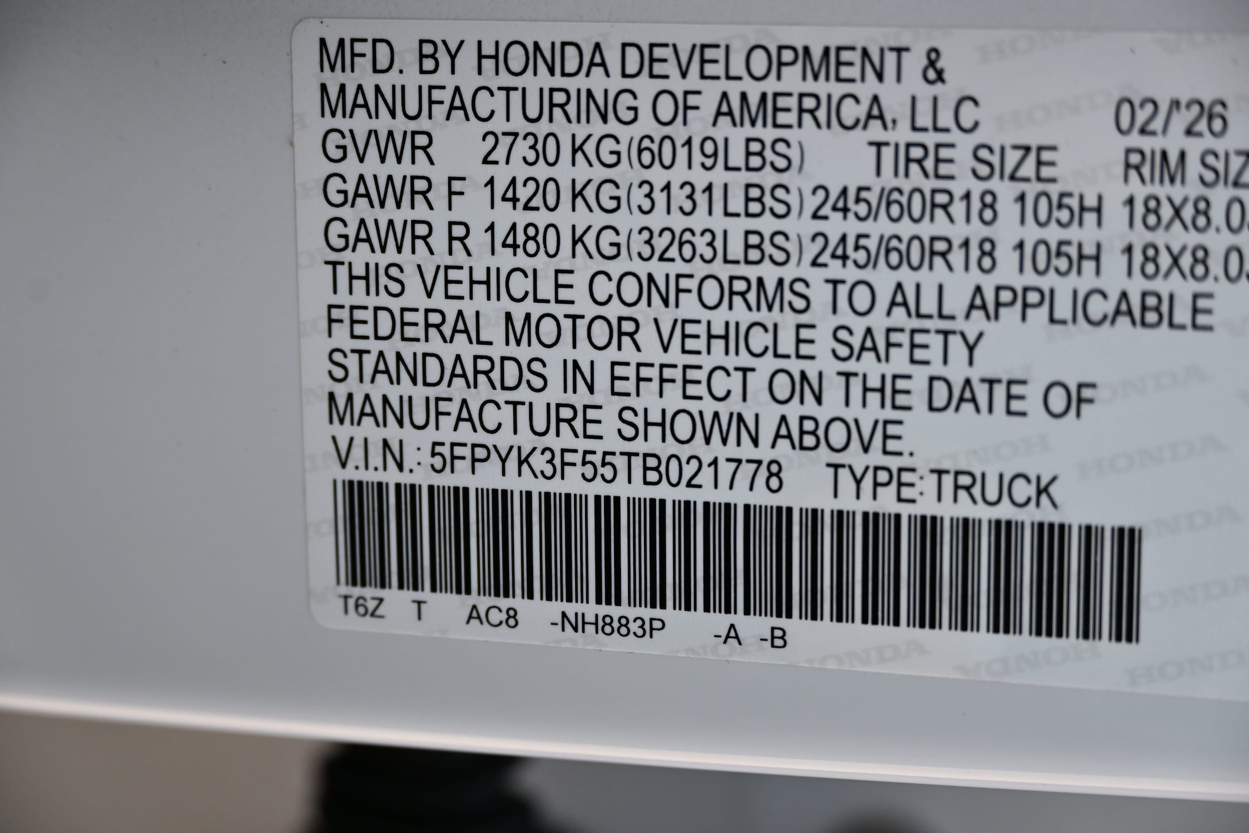 2026 Honda Ridgeline RTL - Photo 16