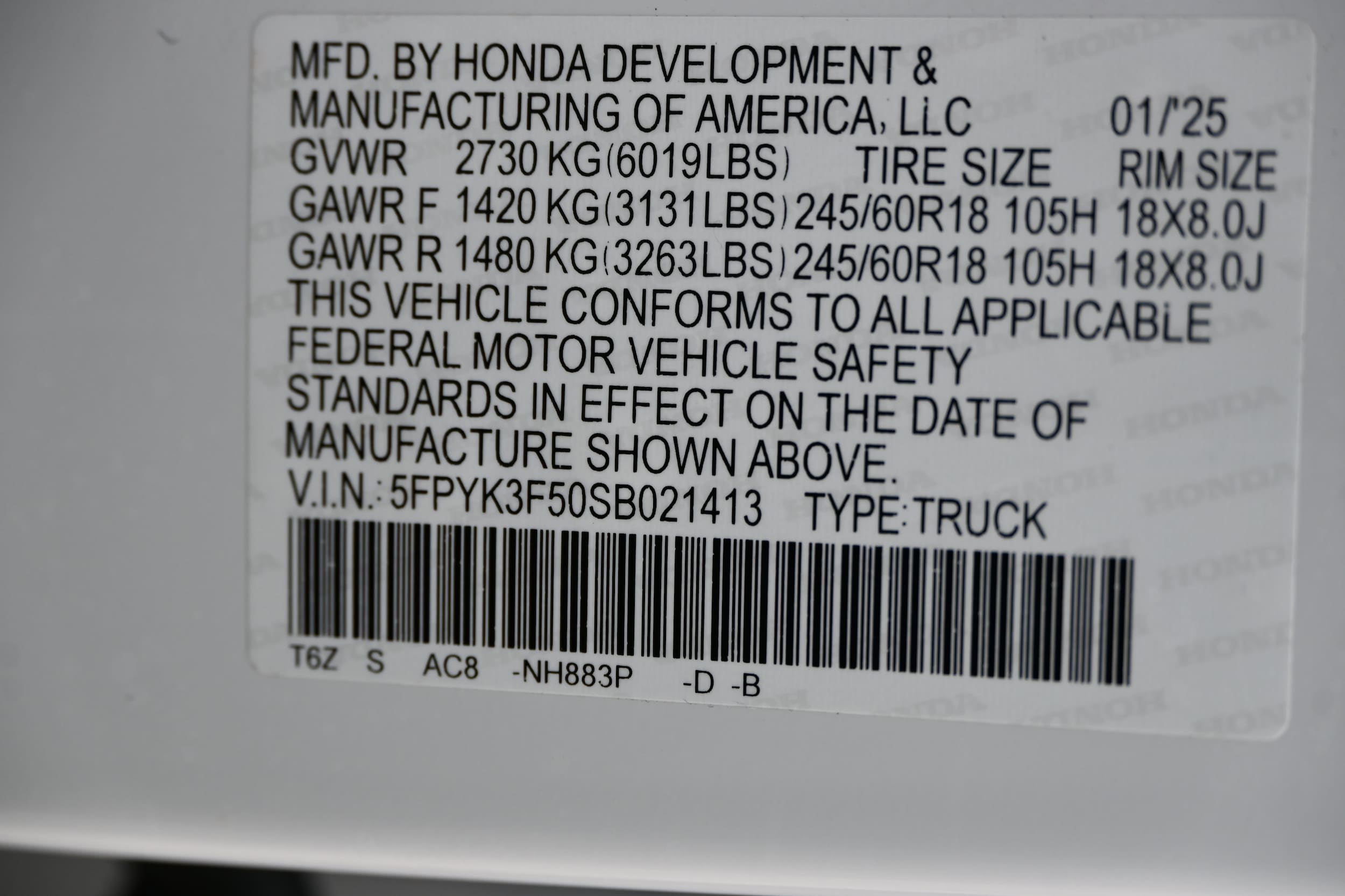 2025 Honda Ridgeline RTL - Photo 18