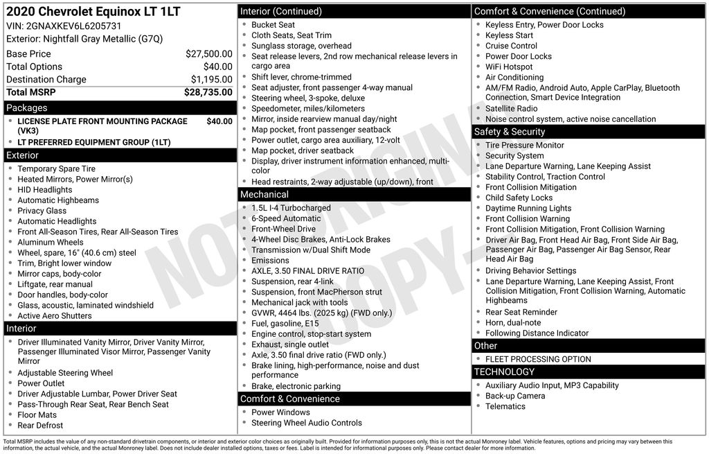 2020 Chevrolet Equinox LT 1.5T's photo