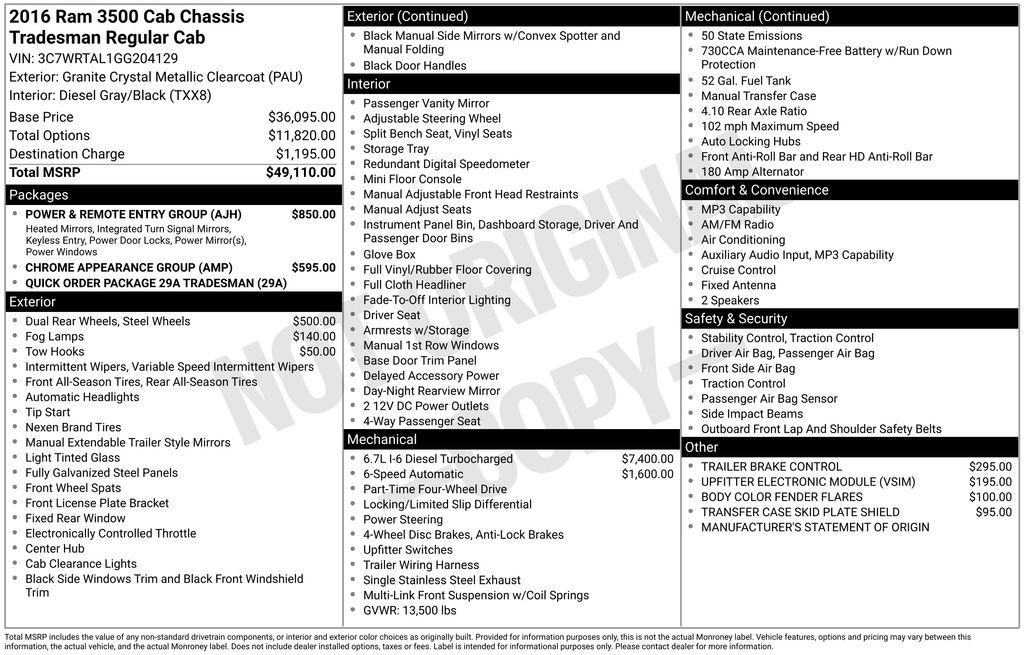 2016 RAM 3500 Tradesman's photo