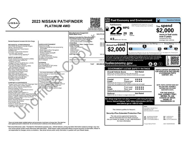 2023 Nissan Pathfinder Platinum SUV
