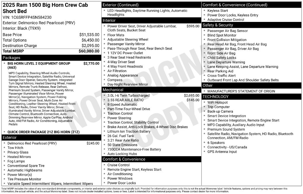 2025 RAM 1500 Pickup