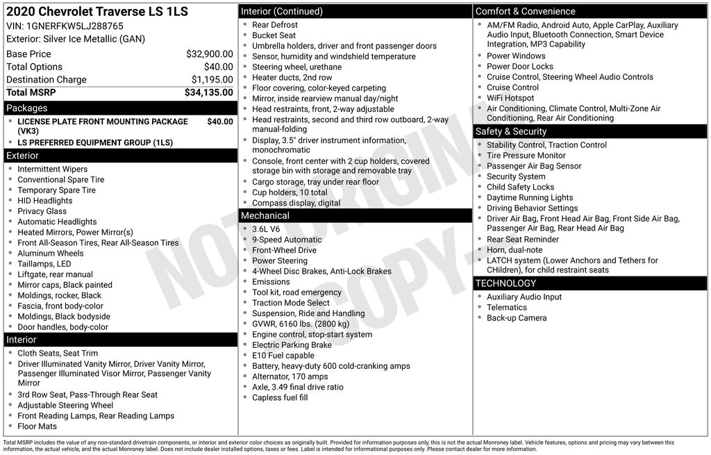 2020 Chevrolet Traverse FWD LS's photo