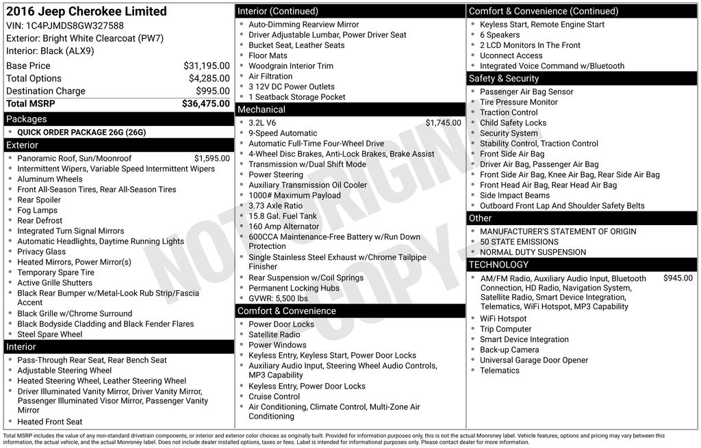 2016 Jeep Cherokee Limited