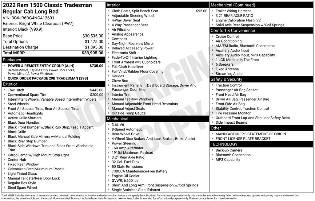2022 RAM 1500 Classic Tradesman Regular Cab 8''s photo