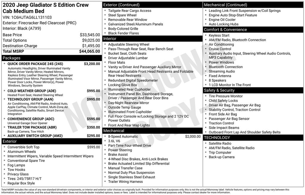 2020 Jeep Gladiator Sport S's photo