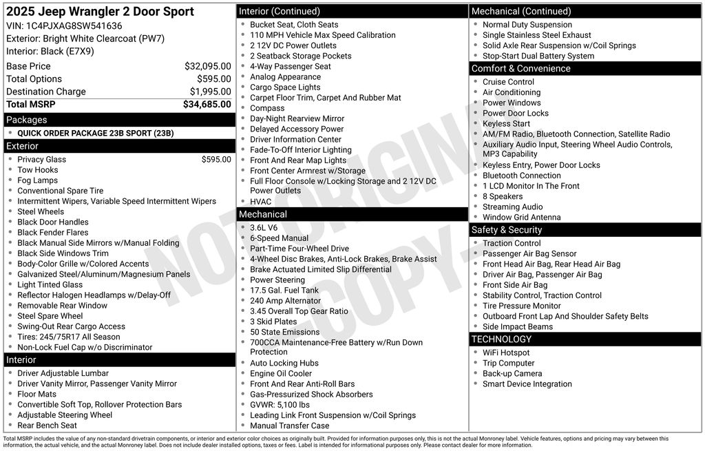 2025 Jeep Wrangler 2-Door Sport's photo