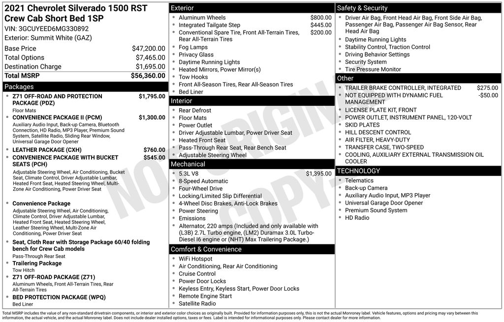 2021 Chevrolet Silverado 1500 Truck 