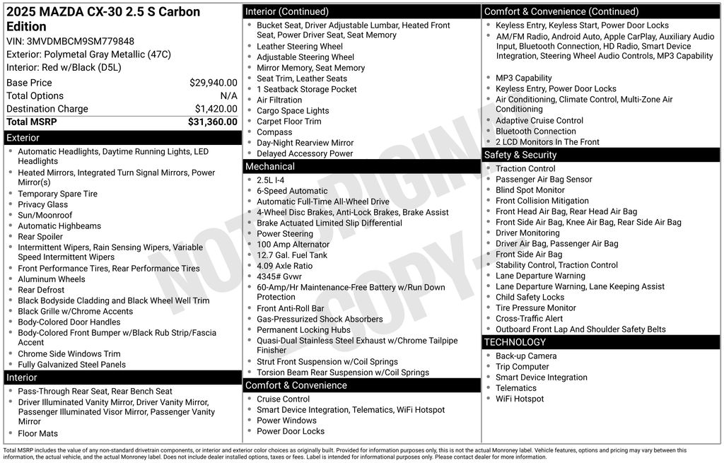 2025 Mazda CX-30 Carbon Edition's photo