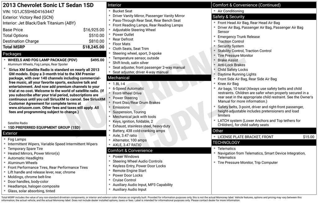 2013 Chevrolet Sonic LT's photo
