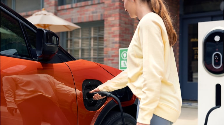 Charging a Subaru Uncharted electric vehicle
