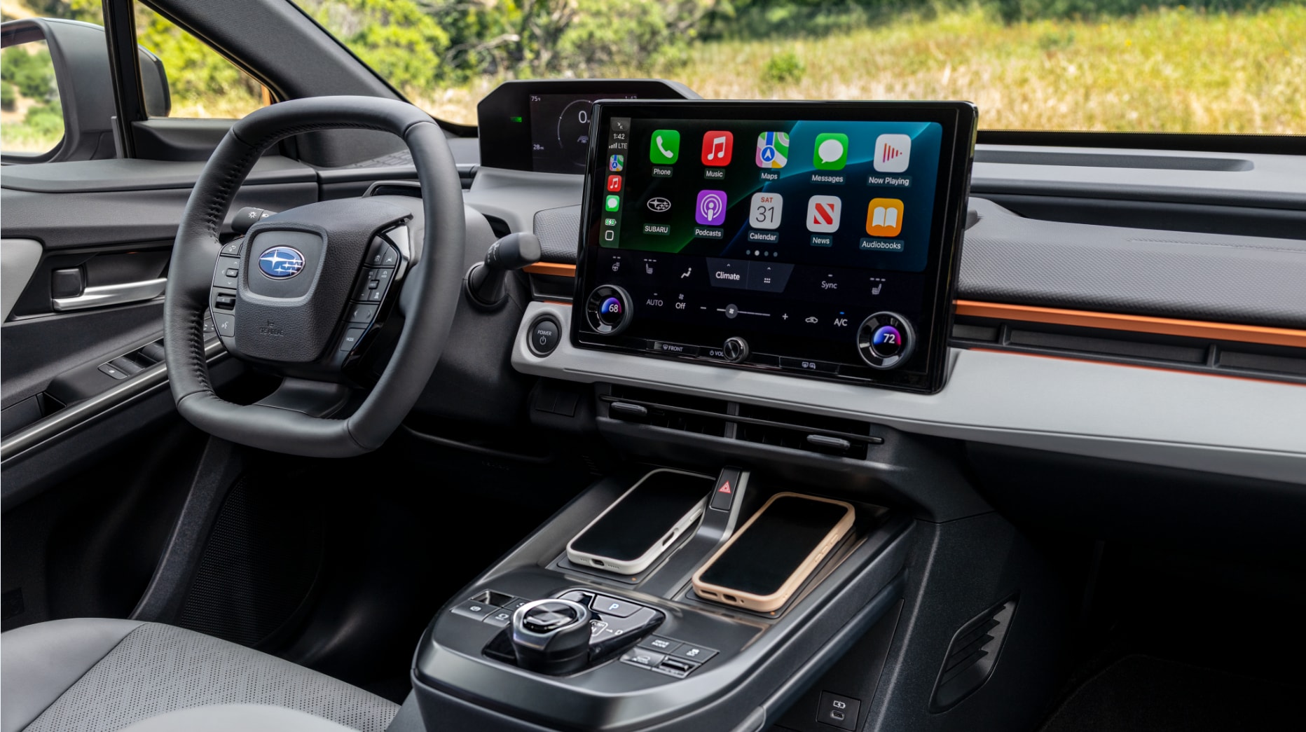 Family riding in vehicle