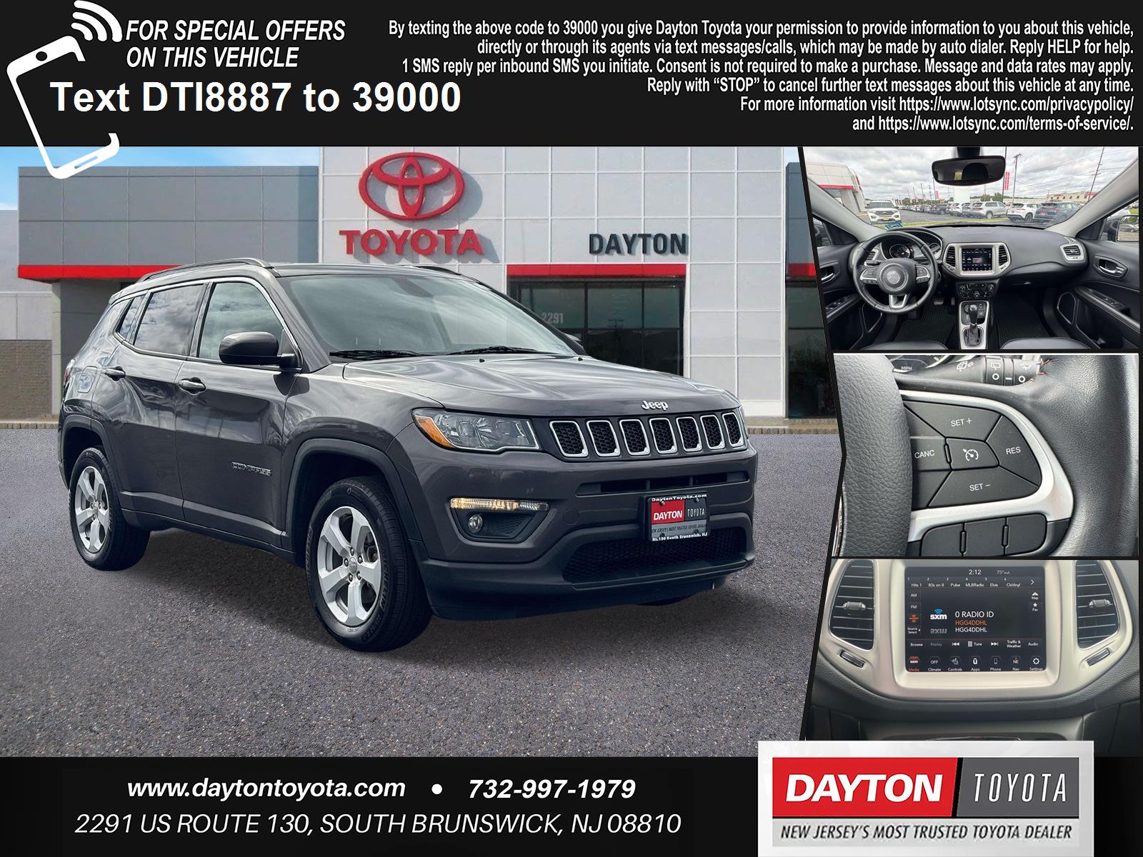 Used 2020 Jeep Compass Latitude with VIN 3C4NJDBB8LT168887 for sale in South Brunswick Township, NJ