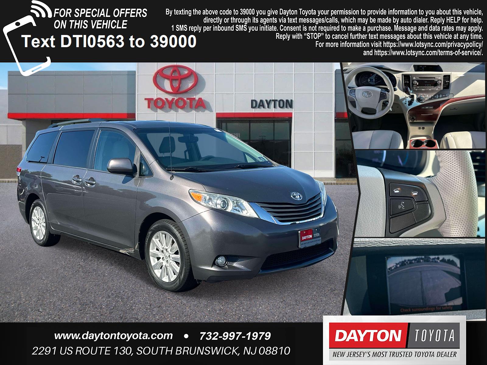 Used 2013 Toyota Sienna Limited with VIN 5TDDK3DC1DS070563 for sale in South Brunswick Township, NJ