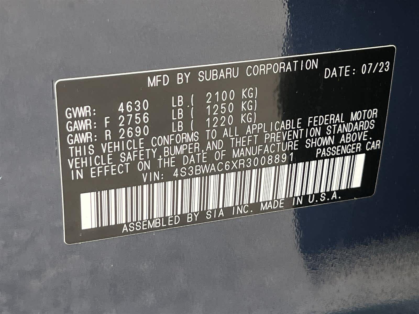 2024 Subaru Legacy Premium 30