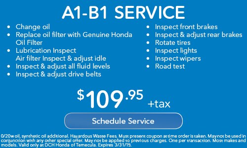Honda Service Specials Discounts Coupons In Temecula