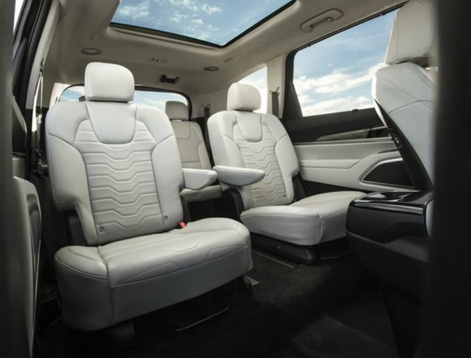 white Kia Telluride third row interior seating