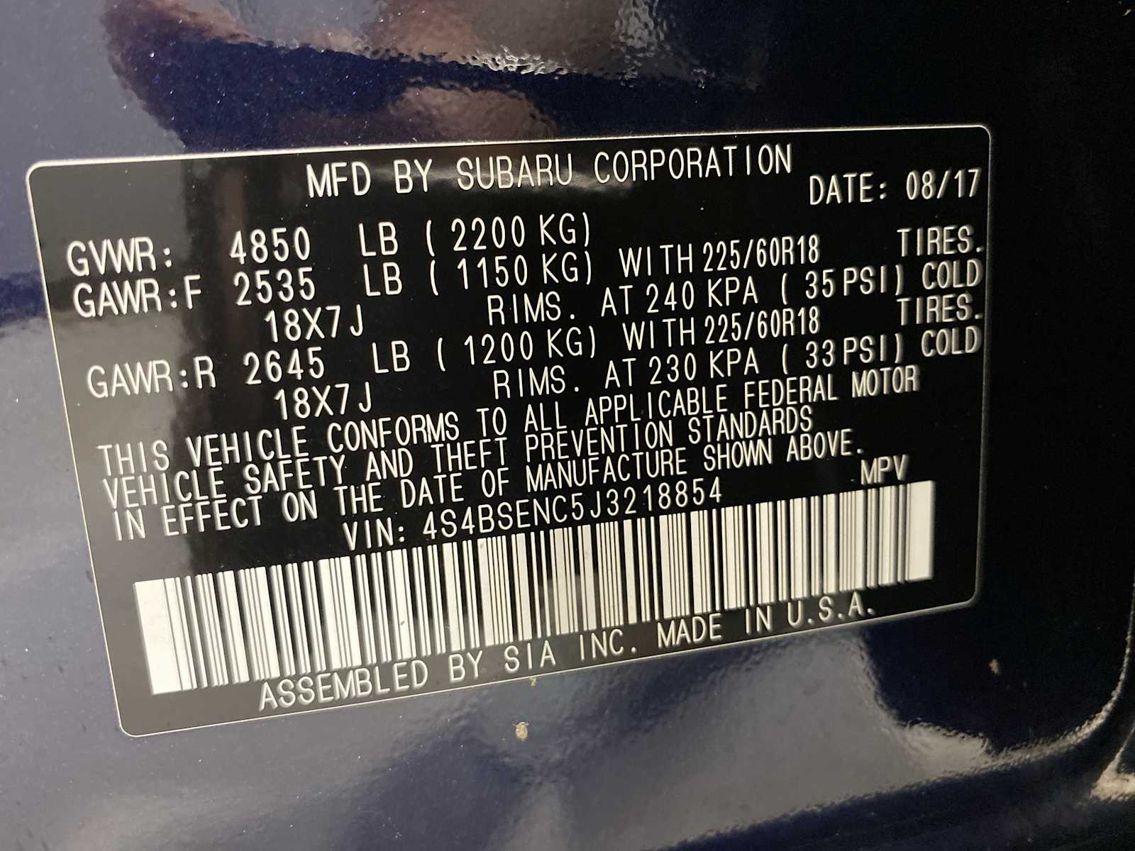2018 Subaru Outback Limited 21