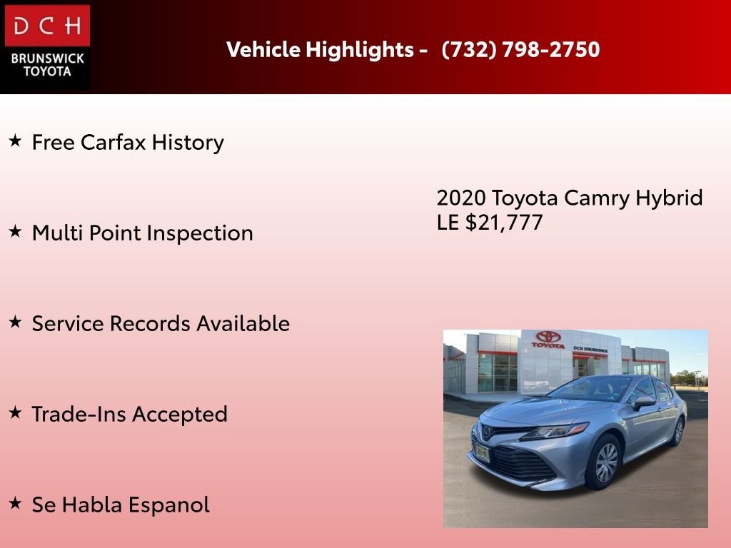 Used 2020 Toyota Camry Hybrid LE Sedan