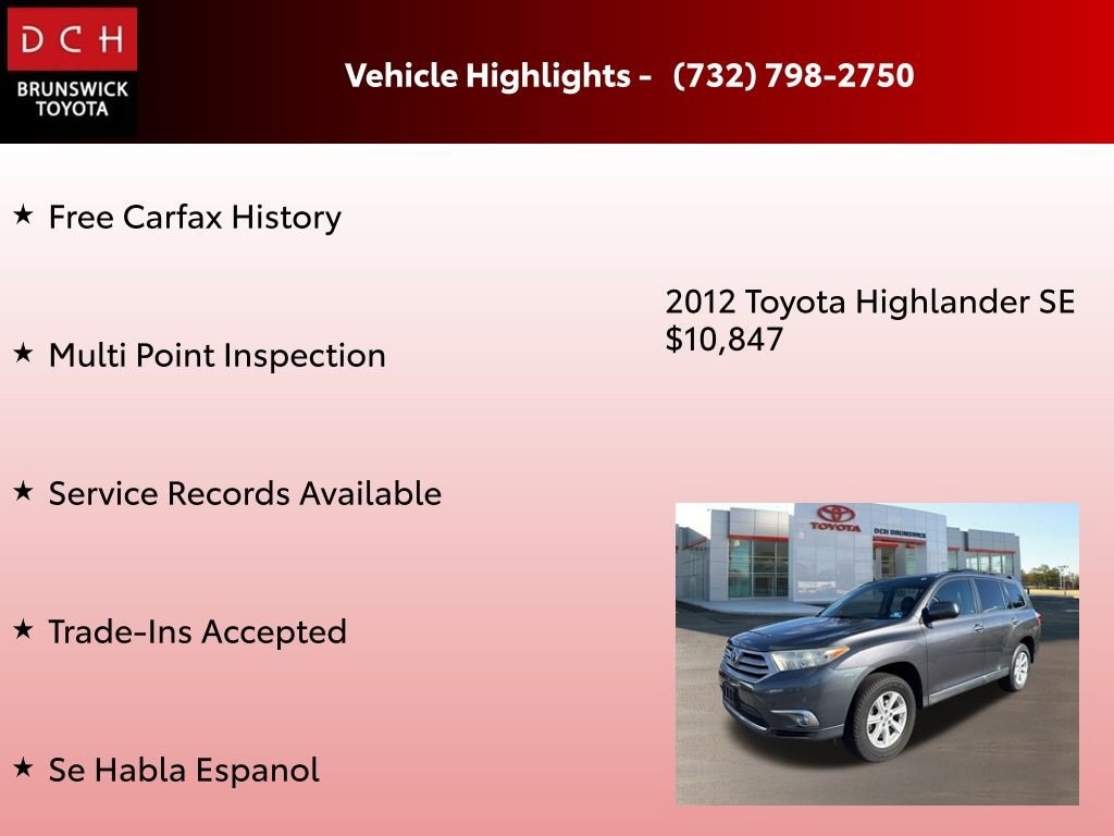 Used 2012 Toyota Highlander SE V6 AWD SUV
