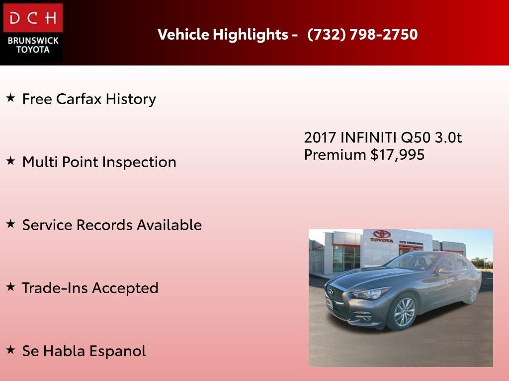Used 2017 INFINITI Q50 3.0t Premium Sedan